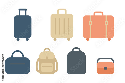 Diverse collection of travel luggage rolling suitcases duffel bags and backpacks