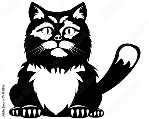 black white cat.eps