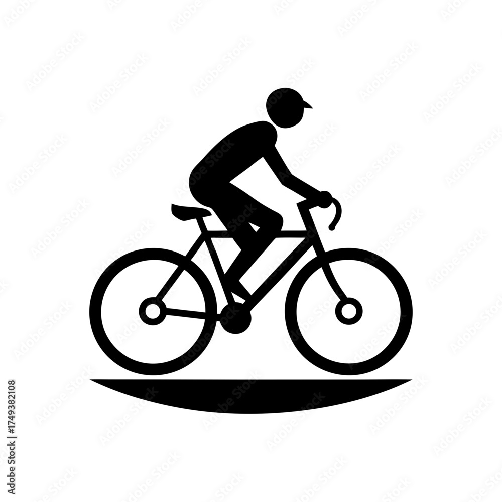 Fototapeta premium Silhouette of cyclist on bicycle ride