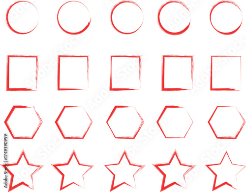 set of red frames vector.