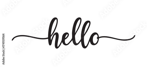 The word “Hello” is designed in a soft and graceful typography style. Suitable for greeting card design, banner, poster, or creative projects with a bright and delicate style.