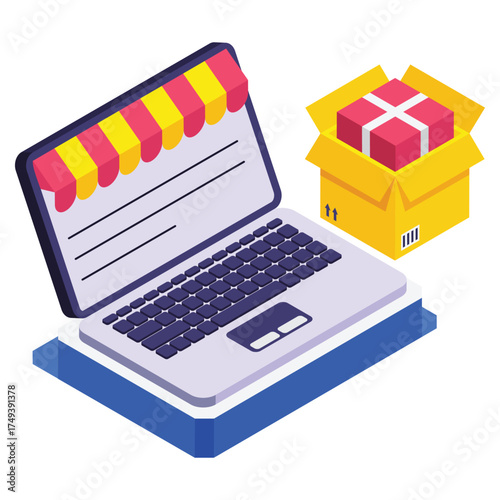 Customer completing online purchase using digital payment illustration 