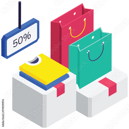 Online apparel shop displaying stylish clothes for customers illustration