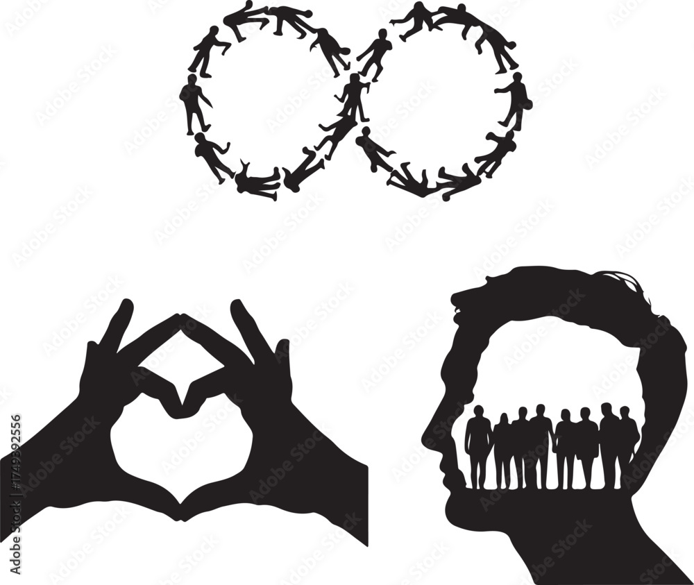 Fototapeta premium Connection, Love, and Unity Illustration