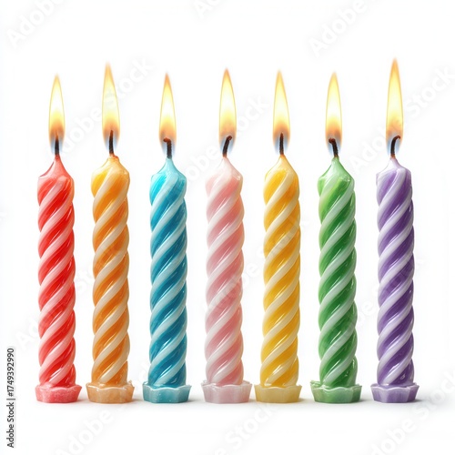 candles on a white background