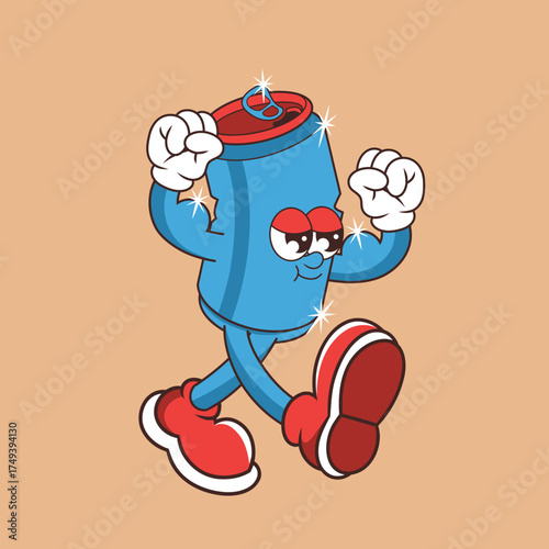 Retro character design of strong beverage can