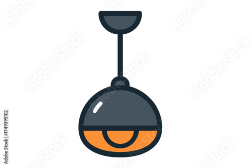 Modern pendant light fixture hanging from the ceiling for interior design concepts