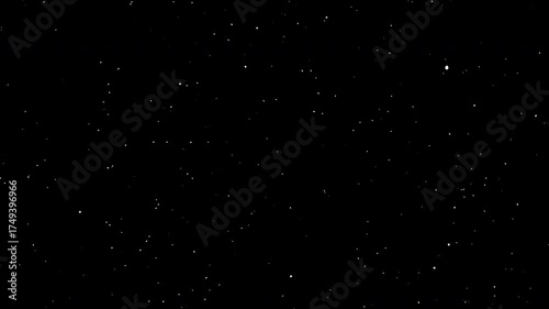 Realistic snowfall animation with seamless loop on black background.