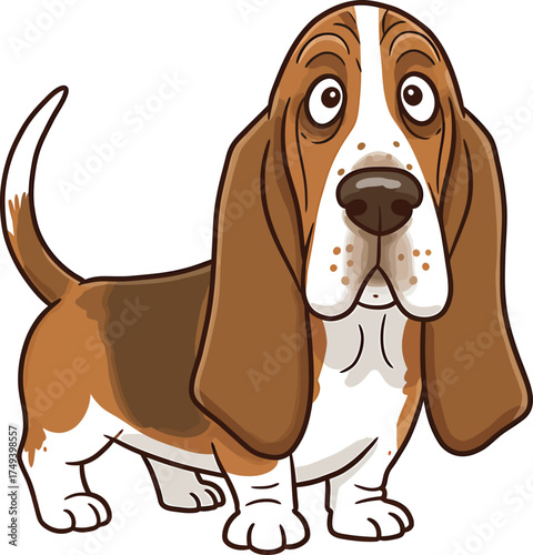 Basset Hound Vector Art of a Dog Breed Illustrations Collection with clipart