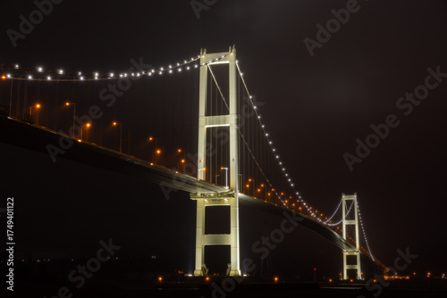 北海道室蘭-夜の白鳥大橋2024-02