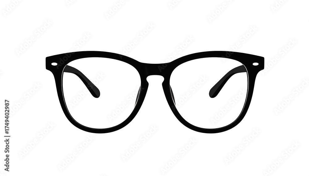 Fototapeta premium Black eyeglasses, front view