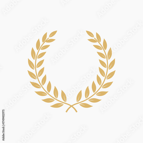 Golden Laurel Wreath Vector Graphic for a Premium Award or Victory Symbol.