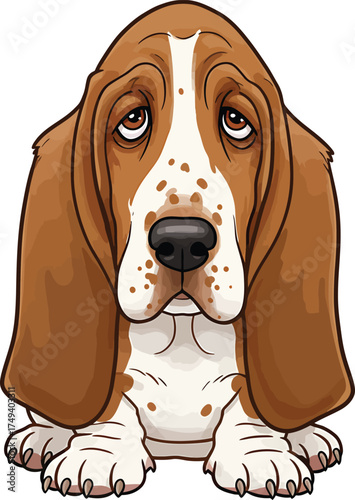 Basset Hound Vector Art of a Dog Breed Illustrations Collection with clipart