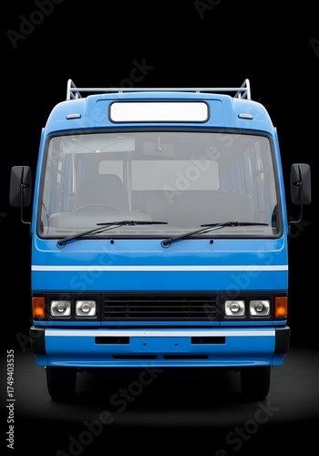 Wallpaper Mural Traditional Tanzanian Dala-Dala minibus front view on black background showcasing local transport design (Travel) Torontodigital.ca