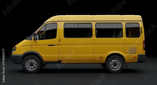 Side view of Ukrainian Marshrutka minibus commonly used for local and intercity passenger transport (Travel)