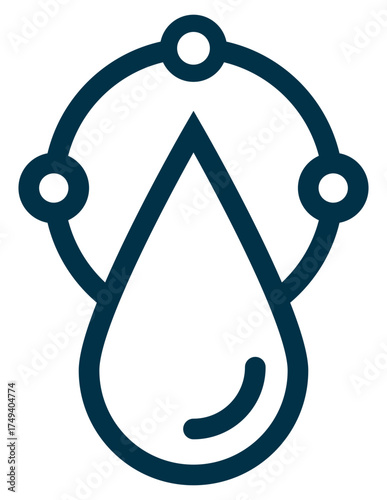 Monounsaturated Fat icon vector illustration showing a molecule and droplet to represent healthy fat type in nutrition design.