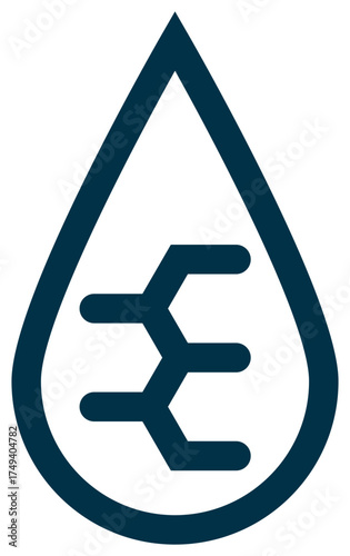 Polyunsaturated Fat icon vector showing connected droplet design representing omega fats and nutritional balance illustration.