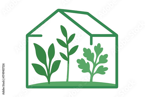 Small greenhouse protecting green plants and seedlings for gardening and cultivation