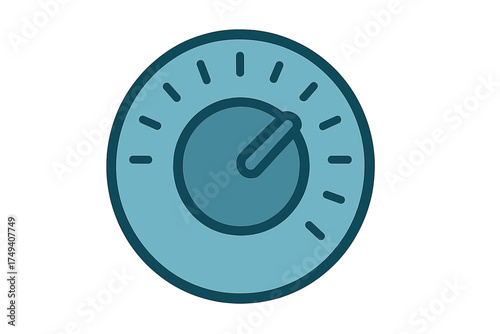 Circular control knob or dial icon set to a medium level, representing volume adjustment or settings control
