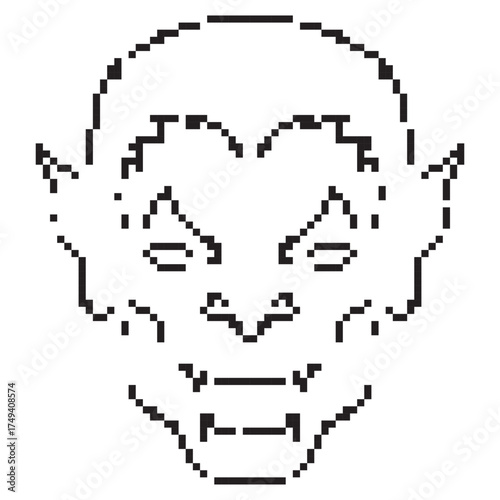 vampire pixel icon, 8-bit. Isolated vector illustration.
