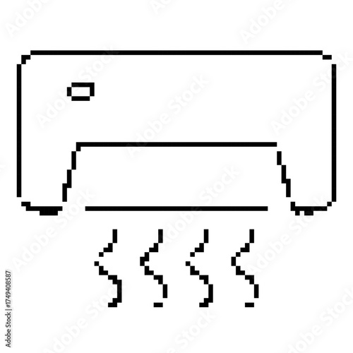 air conditioner pixel icon, 8-bit. Isolated vector illustration.