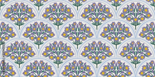Nature Pattern Background Illustration For Cover, Banner, Notes. Fall Winter Aesthetic Background. Plant And Flower Pattern Background.