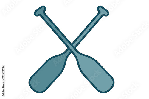 Crossed canoe paddles or boat oars representing water sports and outdoor recreation
