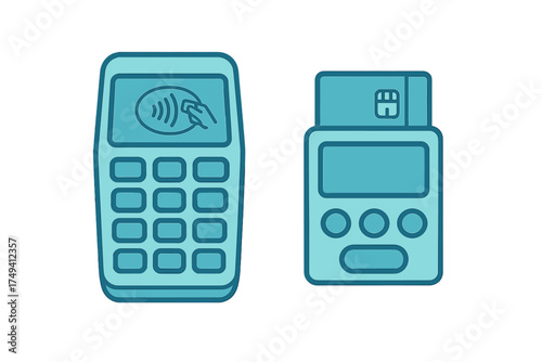 Contactless payment terminal and chip card reader devices for modern financial transactions