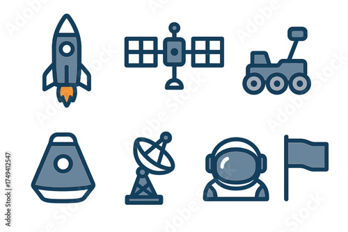 Rocket ship satellite and planetary rover vehicle for space exploration