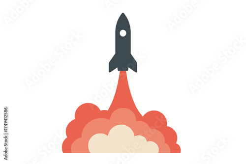 Successful rocket launch representing business growth and technological progress