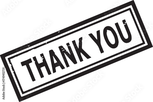 “Distressed THANK YOU Stamp Icon – Bold Gratitude Symbol for Editorial, Social & Business Design”