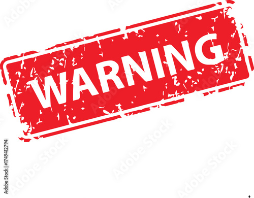 “Distressed WARNING Stamp Icon – Bold Alert Symbol for Safety, Compliance & Editorial Design”