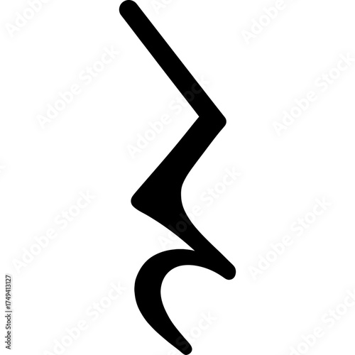 Eighth rest musical notation outline icon vector