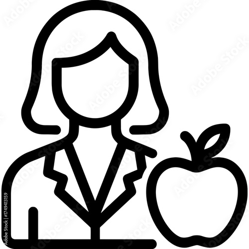 Minimalistic nutritionist icon design