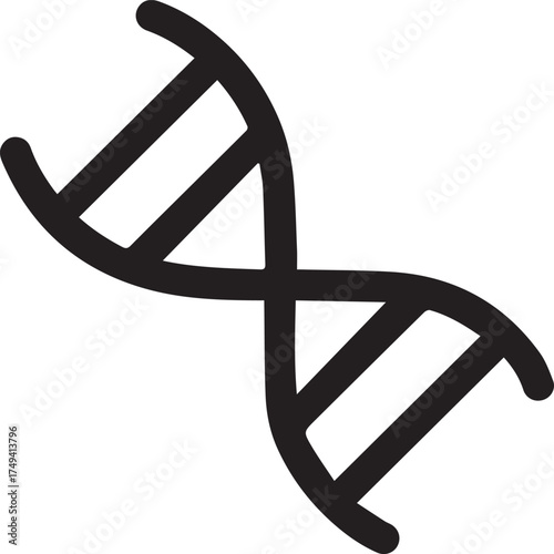 “DNA Double Helix Icon – Genetic Symbol for Science, Medicine & Education Design”