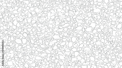 Vector Minimal background pattern of outlined organic pebbles stones sketch texture on transparent background for abstract surface natural minimalist design projects.