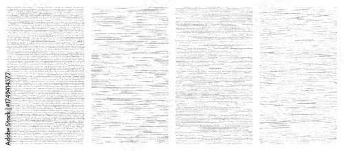 Abstract distorted glitch text line vector elements on transparent background high tech digital interference noise data effect distortion pack editable template modern monochrome design