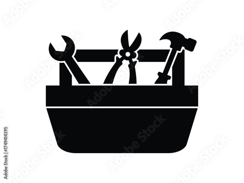 Toolbox icon.  Tool case icon set. concept web buttons.  vector illustration.