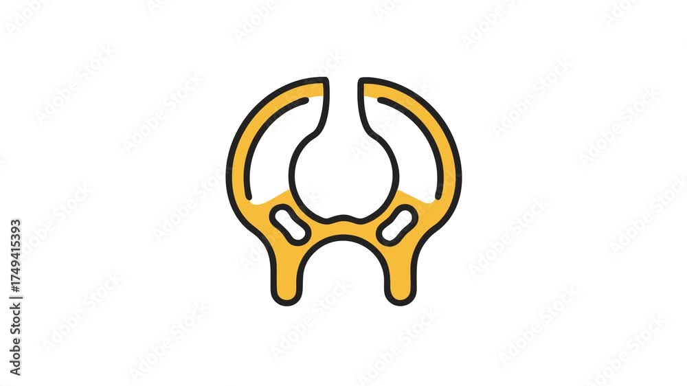 Abstract yellow geometric device on white background graphic