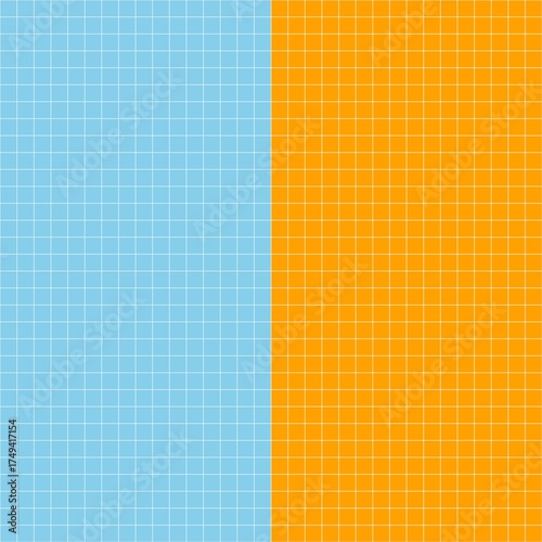 Wallpaper Mural Minimalist grid pattern background in soft blue and bright orange tones. Seamless geometric square design ideal for modern, digital, or abstract visual projects. Torontodigital.ca
