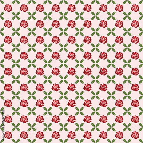 Romantic rose pattern with elegant botanical design.