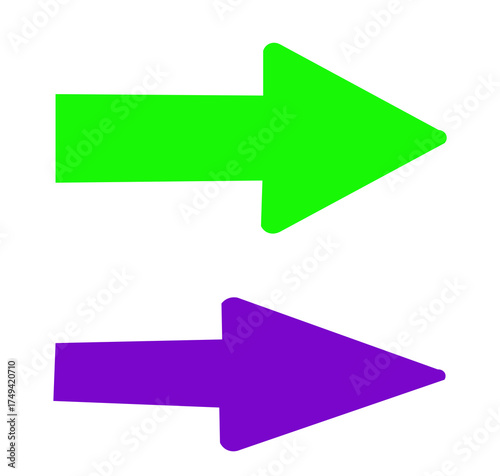 two colorful arrows pointing the same way isolated on whitebackground Free Download two colorful arrows pointing the same way isolated on whitebackground - GFXLoad