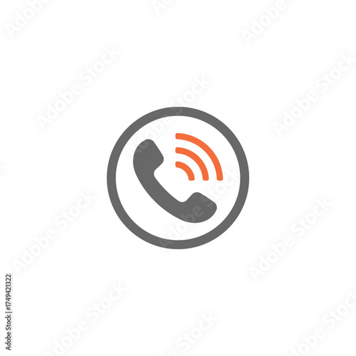 Calling Icon Vector Graphic with Sound Waves Representing Incoming Call or Phone Communication