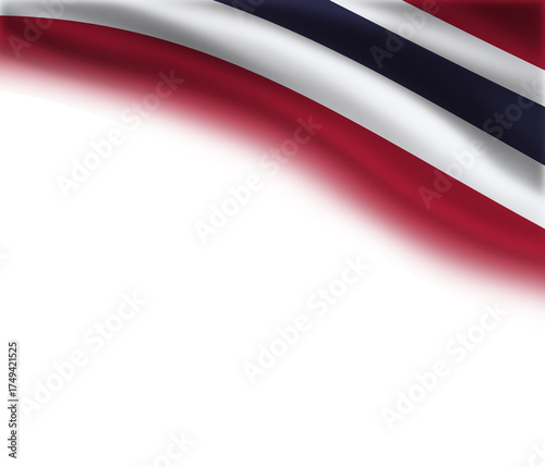 White background with the flag of Thailand in the upper right corner