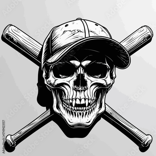 skull and base ball bats