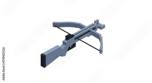 Obraz na płótnie Isometric view of a gray crossbow with a black mechanism