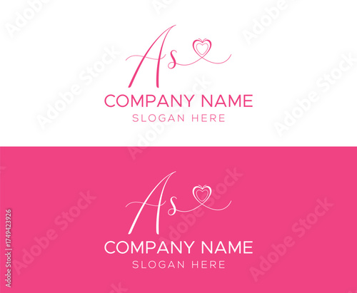 As initial signature logo. Femenine Handwritten logo vector