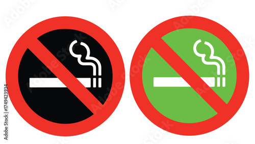 No smoking sign icons prohibition symbol in vector format isolated on white background