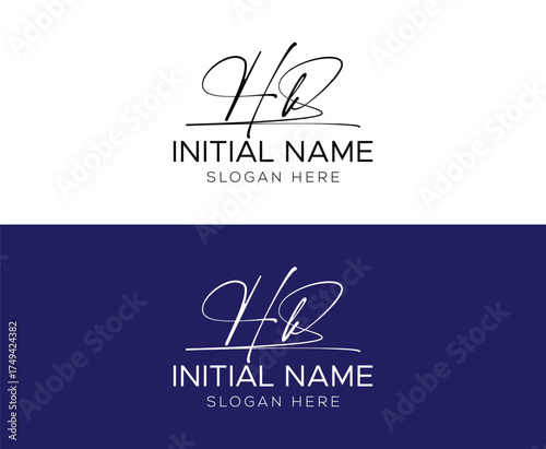 Hk initial signature logo. Femenine Handwritten logo vector
