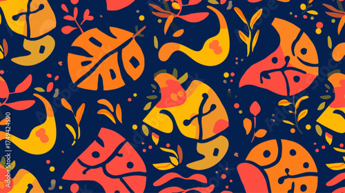 abstract seamless pattern with flowers